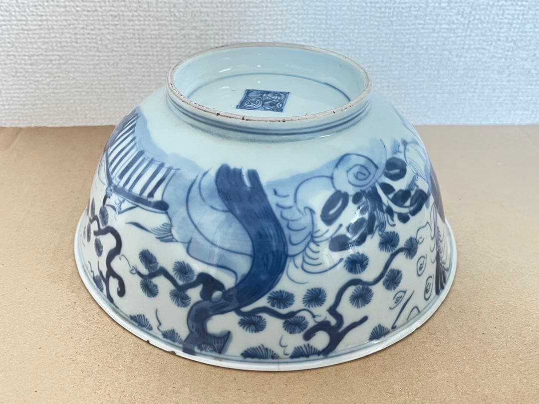 中国美術　清時代人物紋 茶碗 染付 鉢 時代物