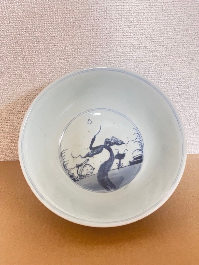中国美術　清時代人物紋 茶碗 染付 鉢 時代物