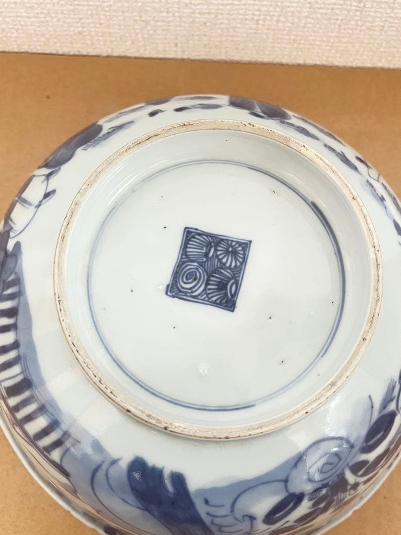 中国美術　清時代人物紋 茶碗 染付 鉢 時代物