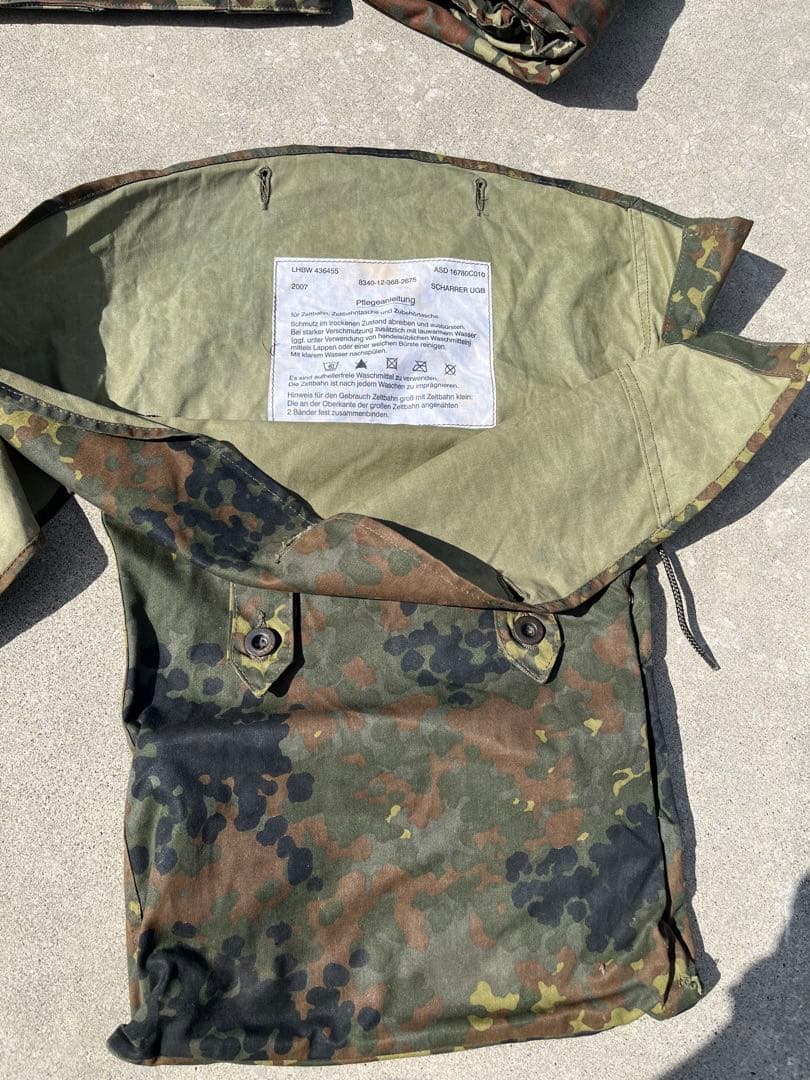 ドイツ軍　パップテント　薪ストーブ穴有り　付属品全部揃ってます