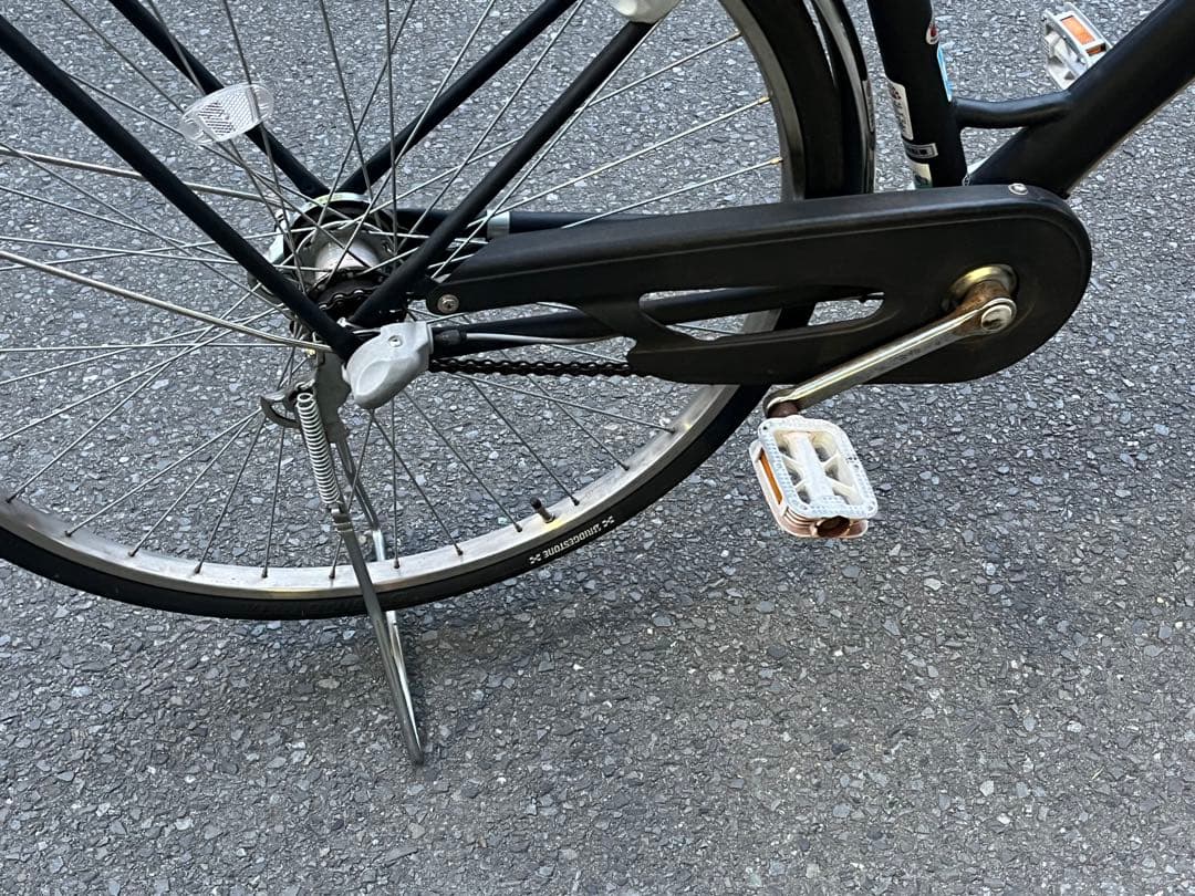 中古美品LEDオートライト内装3段自転車★大型カゴ★27インチ★黒※配達地域限定