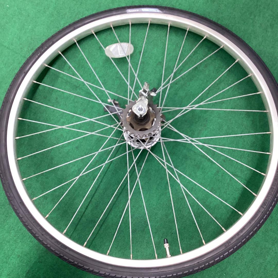 ステンレスリム　後輪 26x1-3/8 タイヤ付 内装3段 26インチ ローラー