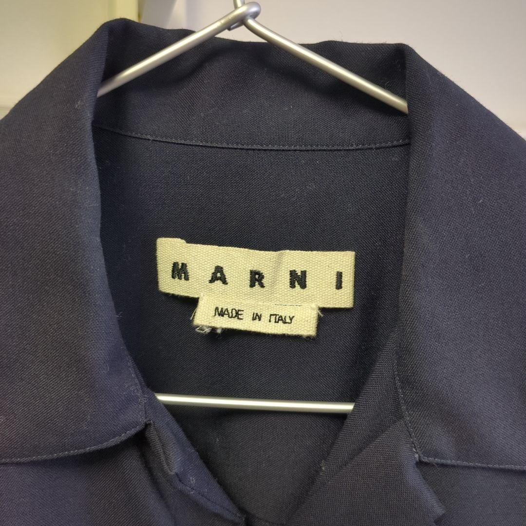 MARNI トロピカルウール ロゴ刺繍 ボウリングシャツ