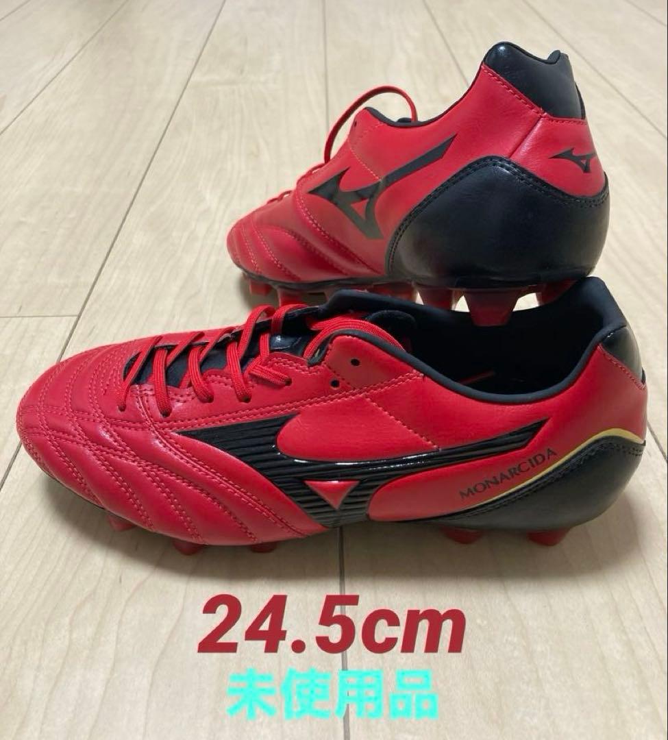 ミズノ サッカースパイク モナルシーダ SW 24.5cm ワイド 赤