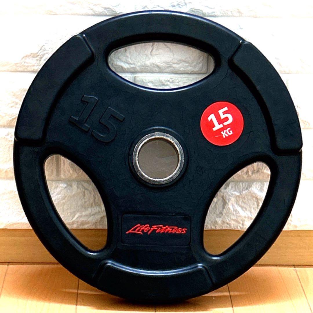 オリンピックプレート　バーベルプレート　Life Fitness 15kg×2つ