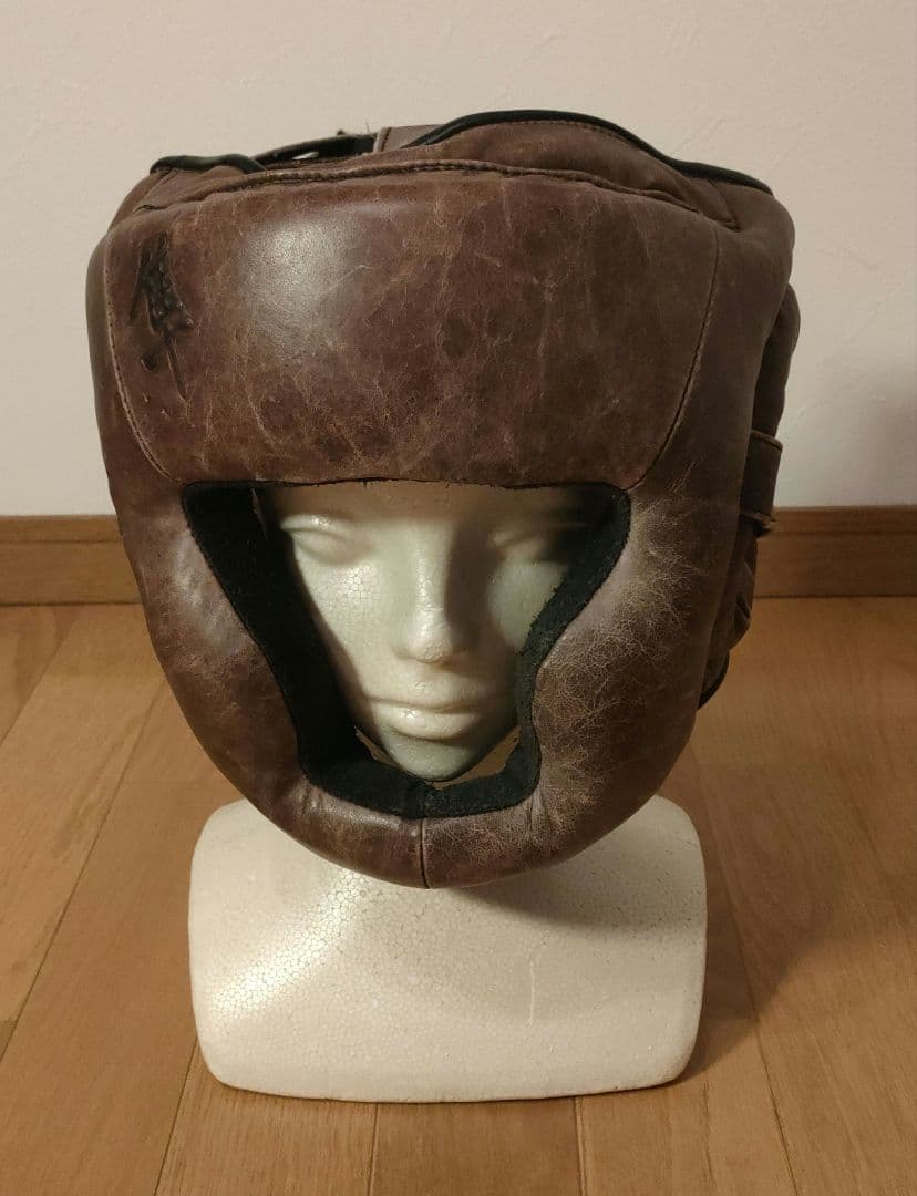 HAYABUSA 隼 本革 レザー ボクシング MMA ヘッドギア ブラウン