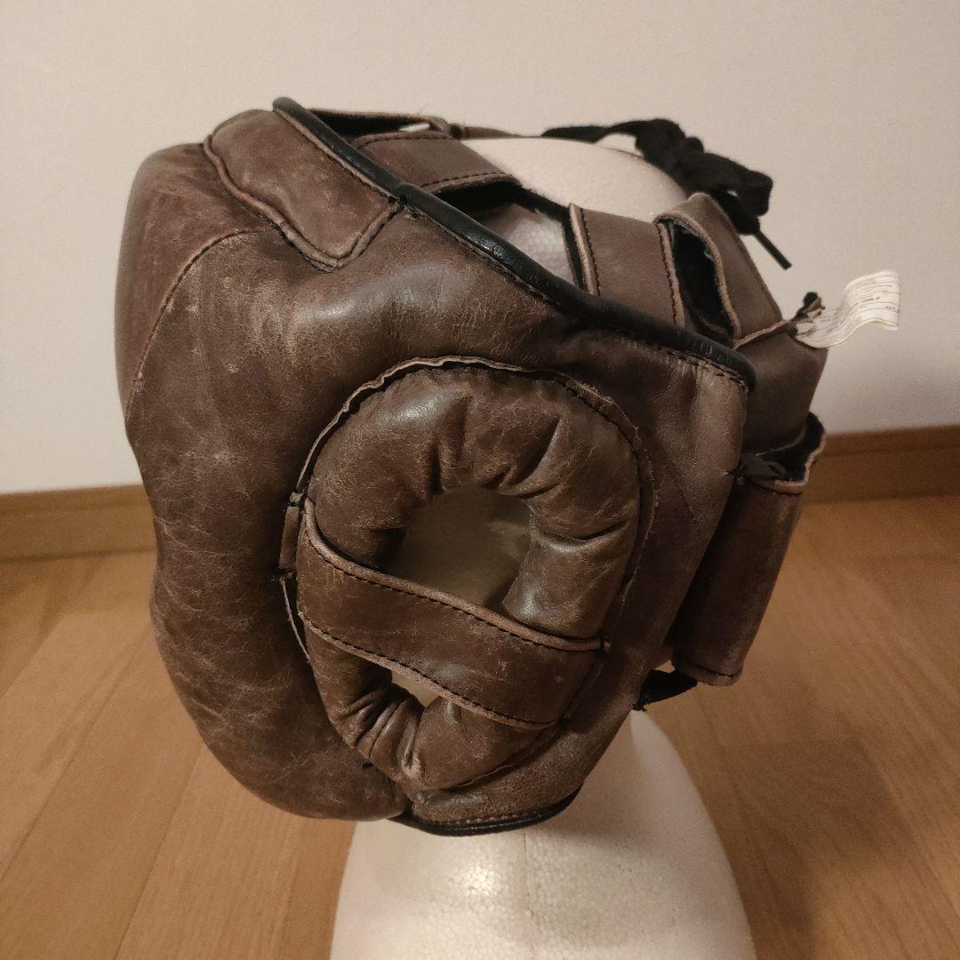 HAYABUSA 隼 本革 レザー ボクシング MMA ヘッドギア ブラウン