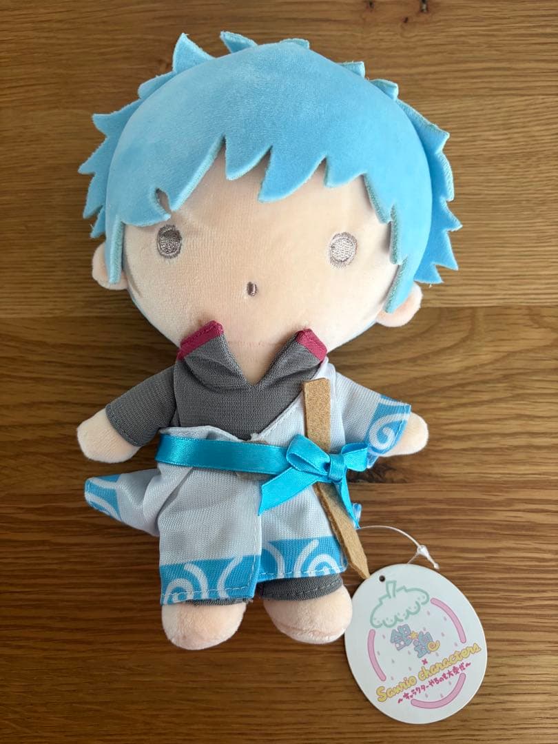 銀魂 サンリオキャラクターズコラボ むにゅぐるみS 銀時　タグ付き