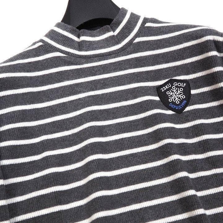 新品 23区 ゴルフ 吸湿発熱 モックネック ニット 定価17600円 灰 LL