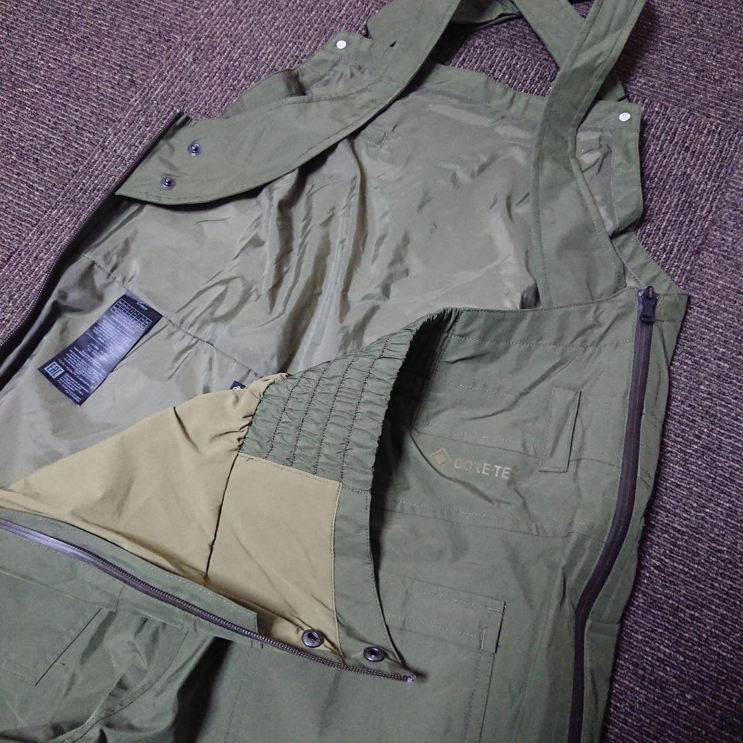 送料無料【BURTON】GORE-TEX カーキグリーンビブパンツ 日本XL