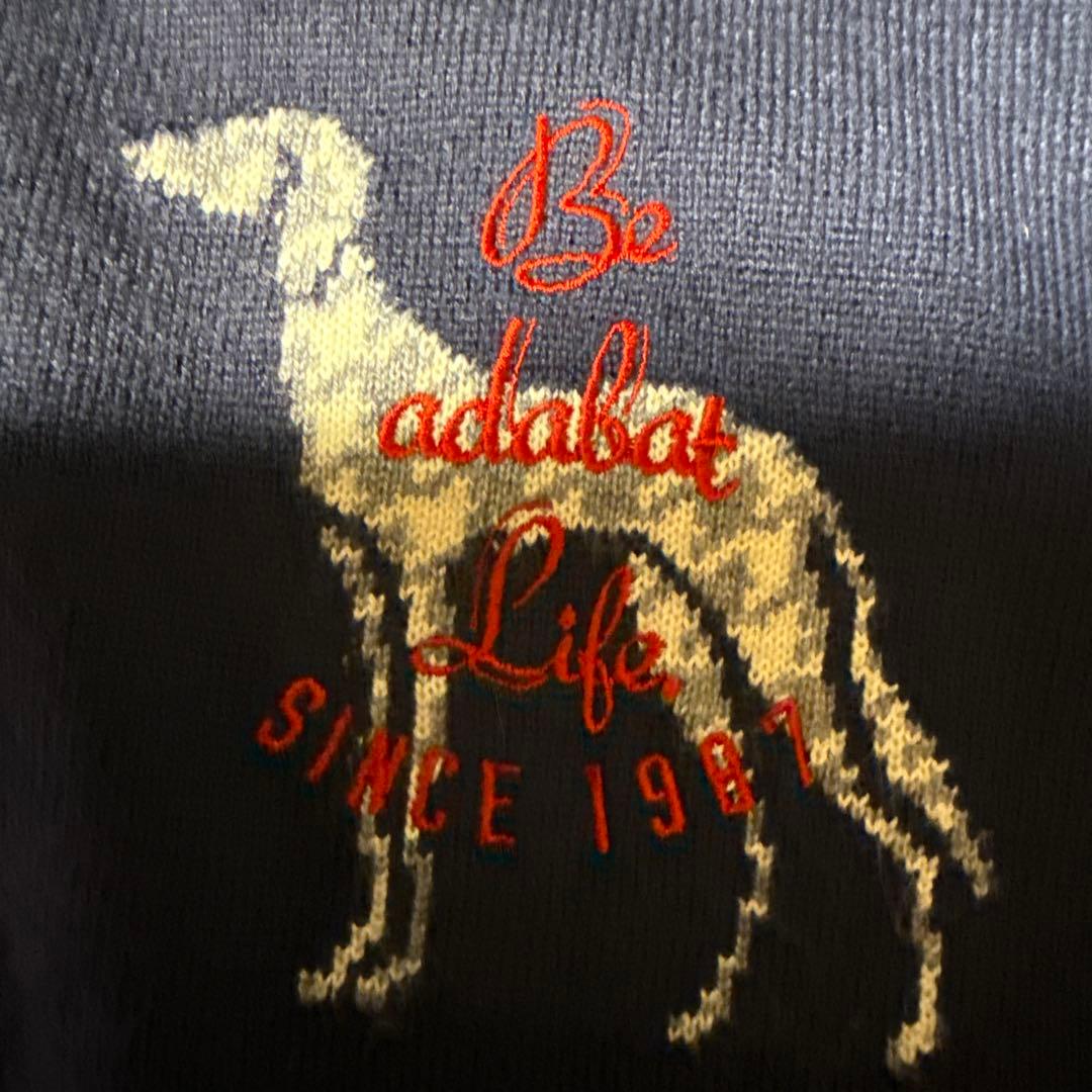 【美品】最終SALE。adabat 刺繍デザイン　ジッパー付きニットジャケット