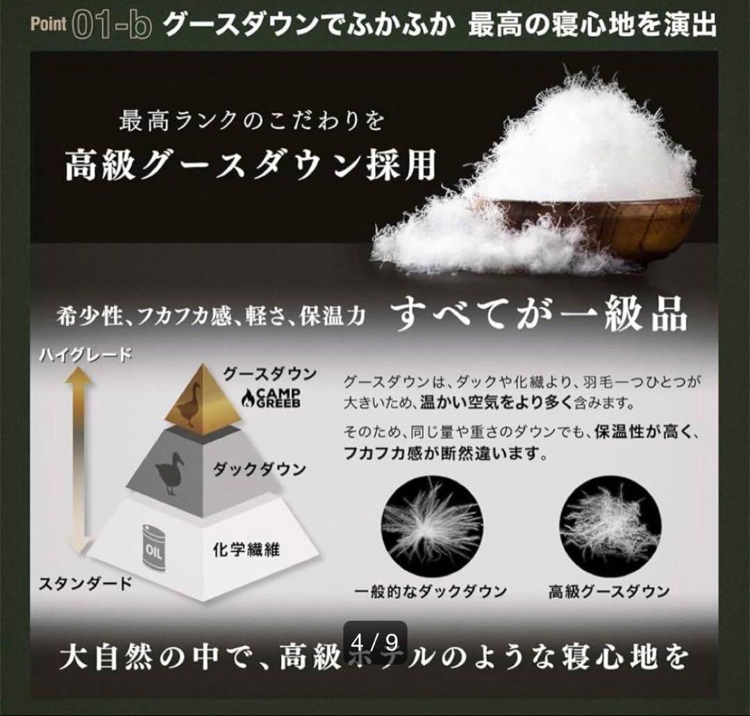 キャンプグリーブ 【国内ブランド】 シュラフ 春夏用 寝袋 ダウン マミー型