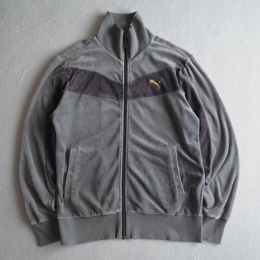PUMA プーマ T7 ベロア セットアップ 刺繍ロゴ グレー メンズ Mサイズ
