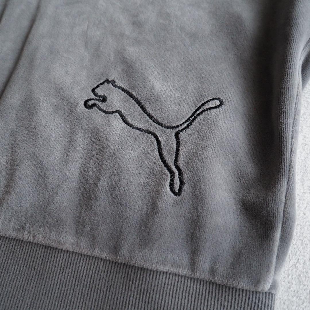 PUMA プーマ T7 ベロア セットアップ 刺繍ロゴ グレー メンズ Mサイズ
